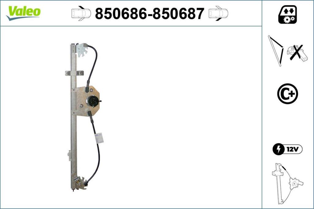 Mécanisme de lève-vitre (lève-vitre) VALEO 850686